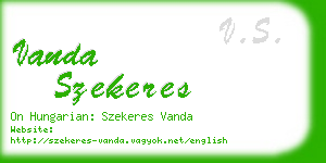 vanda szekeres business card